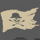 Kayak Flag Skull And Crossbones Vinyl Decal