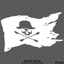 Kayak Flag Skull And Crossbones Vinyl Decal