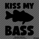 Kiss My Bass Funny Fishing Hunting Vinyl Decal