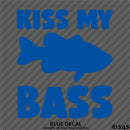 Kiss My Bass Funny Fishing Hunting Vinyl Decal