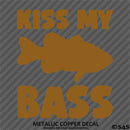 Kiss My Bass Funny Fishing Hunting Vinyl Decal
