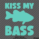 Kiss My Bass Funny Fishing Hunting Vinyl Decal