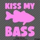 Kiss My Bass Funny Fishing Hunting Vinyl Decal