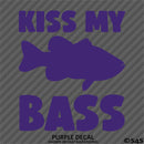 Kiss My Bass Funny Fishing Hunting Vinyl Decal