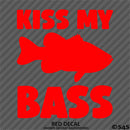 Kiss My Bass Funny Fishing Hunting Vinyl Decal