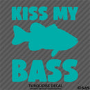 Kiss My Bass Funny Fishing Hunting Vinyl Decal