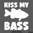 Kiss My Bass Funny Fishing Hunting Vinyl Decal