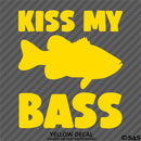 Kiss My Bass Funny Fishing Hunting Vinyl Decal