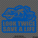 Look Twice Save A Life Motorcycle Vinyl Decal