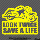 Look Twice Save A Life Motorcycle Vinyl Decal