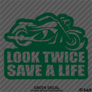 Look Twice Save A Life Motorcycle Vinyl Decal