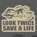 Look Twice Save A Life Motorcycle Vinyl Decal