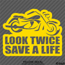 Look Twice Save A Life Motorcycle Vinyl Decal