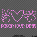 Peace, Love, Dogs Cute Pet Puppy Vinyl Decal