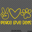 Peace, Love, Dogs Cute Pet Puppy Vinyl Decal