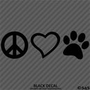 Peace Love Pet Paw Cute Pet Vinyl Decal