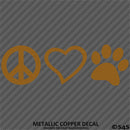 Peace Love Pet Paw Cute Pet Vinyl Decal