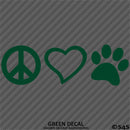 Peace Love Pet Paw Cute Pet Vinyl Decal