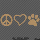Peace Love Pet Paw Cute Pet Vinyl Decal