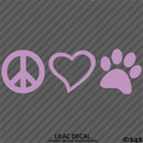 Peace Love Pet Paw Cute Pet Vinyl Decal