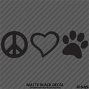 Peace Love Pet Paw Cute Pet Vinyl Decal