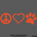 Peace Love Pet Paw Cute Pet Vinyl Decal