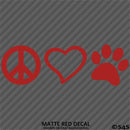 Peace Love Pet Paw Cute Pet Vinyl Decal