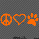 Peace Love Pet Paw Cute Pet Vinyl Decal