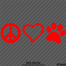 Peace Love Pet Paw Cute Pet Vinyl Decal