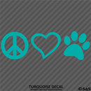 Peace Love Pet Paw Cute Pet Vinyl Decal