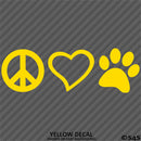 Peace Love Pet Paw Cute Pet Vinyl Decal