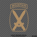 10th Mountain Division Army Light Infantry Military Vinyl Decal - S4S Designs