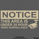 Business Decal: "24 Hour Surveillance" Vinyl Decal - S4S Designs
