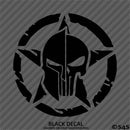 Distressed Star Split Punisher/Spartan Helmet Vinyl Decal
