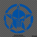 Distressed Star Split Punisher/Spartan Helmet Vinyl Decal