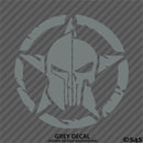 Distressed Star Split Punisher/Spartan Helmet Vinyl Decal