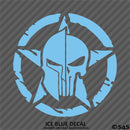 Distressed Star Split Punisher/Spartan Helmet Vinyl Decal