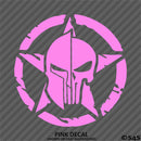 Distressed Star Split Punisher/Spartan Helmet Vinyl Decal