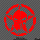 Distressed Star Split Punisher/Spartan Helmet Vinyl Decal
