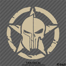 Distressed Star Split Punisher/Spartan Helmet Vinyl Decal
