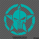 Distressed Star Split Punisher/Spartan Helmet Vinyl Decal