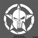 Distressed Star Split Punisher/Spartan Helmet Vinyl Decal