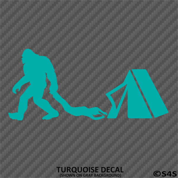 Bigfoot: Dragging From Tent Vinyl Decal - S4S Designs