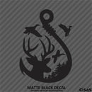 Buck, Ducks and Fish Hook Scene Vinyl Decal