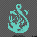 Buck, Ducks and Fish Hook Scene Vinyl Decal