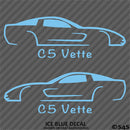 C5 Chevy Corvette Silhouette (PAIR) Vinyl Decal