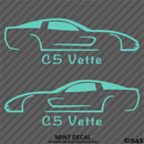 C5 Chevy Corvette Silhouette (PAIR) Vinyl Decal