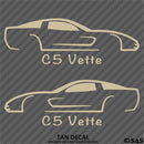 C5 Chevy Corvette Silhouette (PAIR) Vinyl Decal