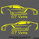 C7 Chevy Corvette Silhouette (PAIR) Vinyl Decal