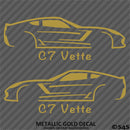 C7 Chevy Corvette Silhouette (PAIR) Vinyl Decal